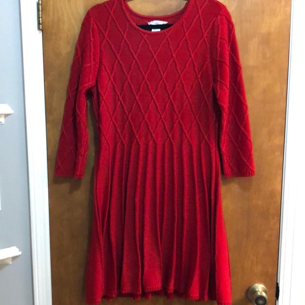 J Howard 3/4 Sleeve Red Sweater Dress     size XL